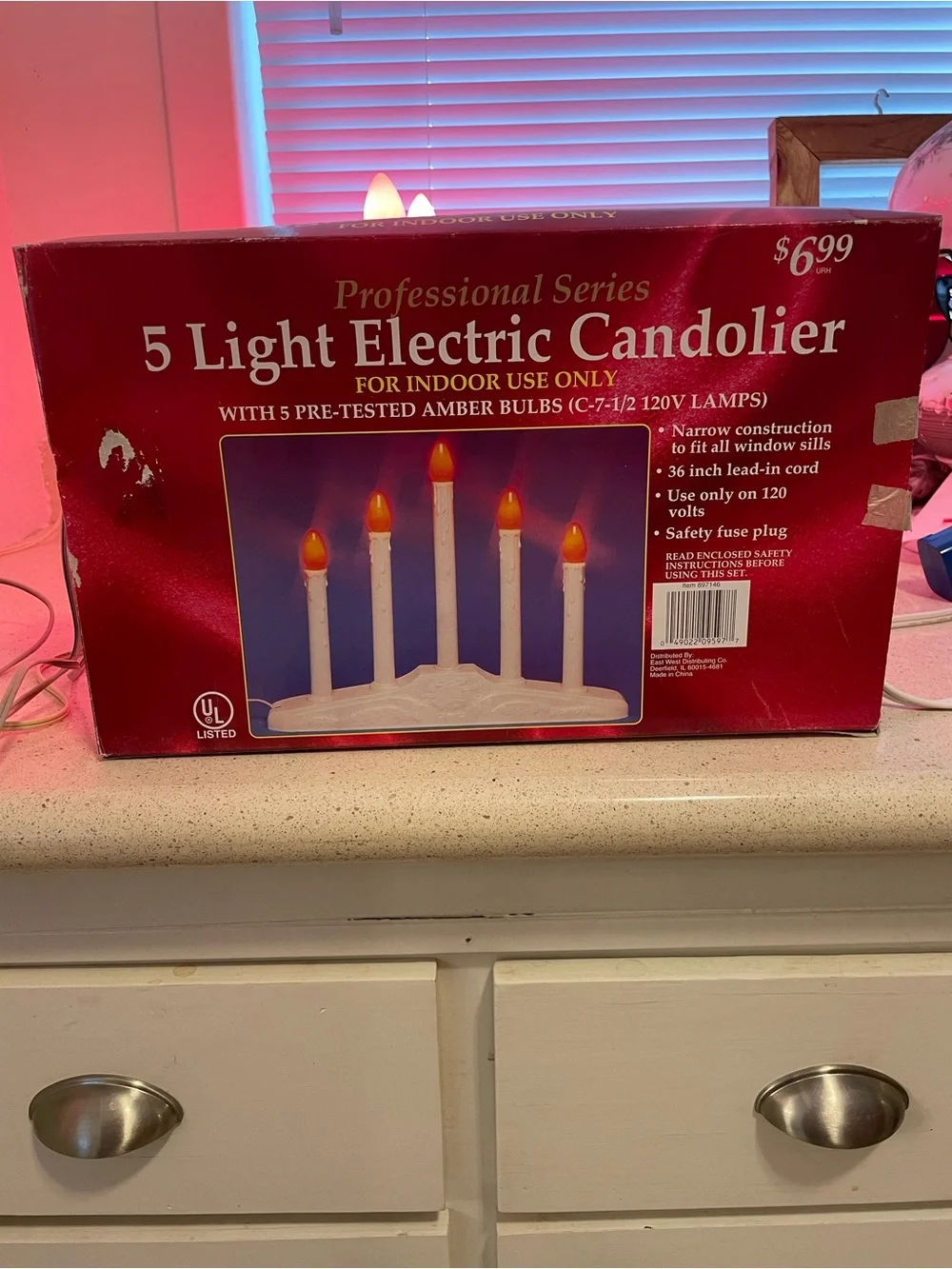 Red LED Candle Bridge String Lights - Holiday Decoration